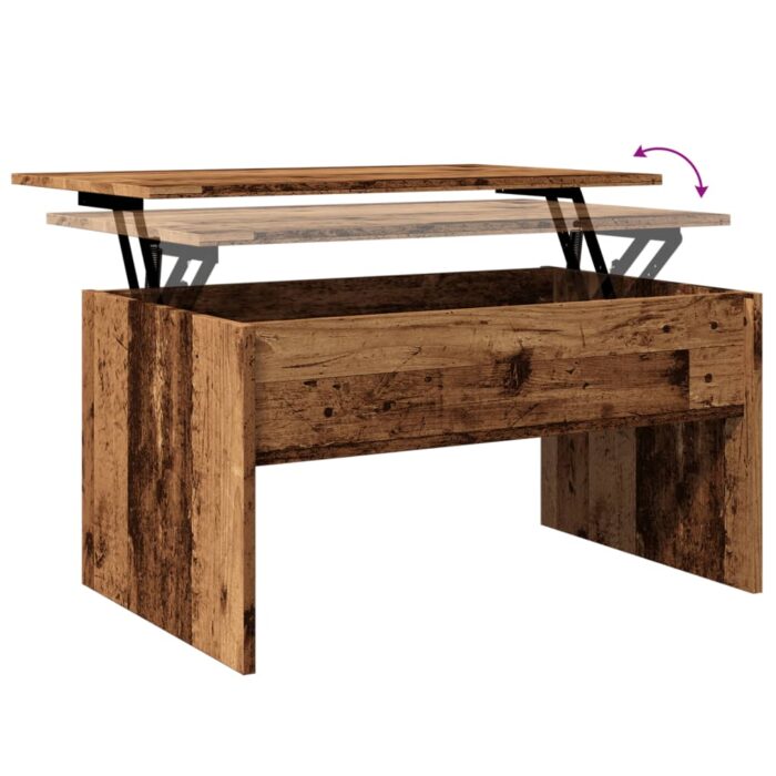Table basse vieux bois 80x50,5x41,5 cm bois d'ingénierie – Image 7