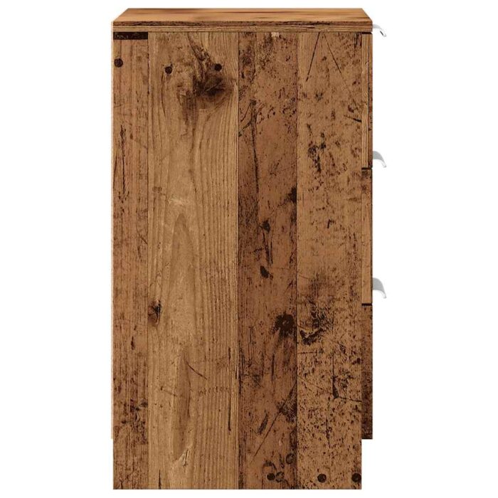 Table de chevet vieux bois 40x36x65 cm bois d'ingénierie – Image 4