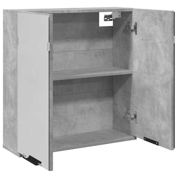 Armoire à miroir de salle de bain gris béton bois d'ingénierie – Image 5