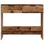 Table console vieux bois 90x36x75 cm bois d'ingénierie – Image 2
