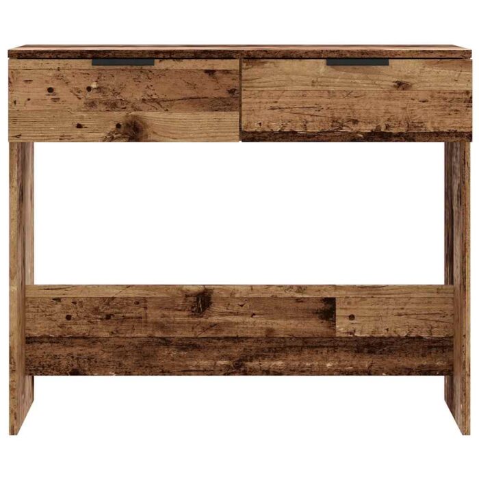 Table console vieux bois 90x36x75 cm bois d'ingénierie – Image 2