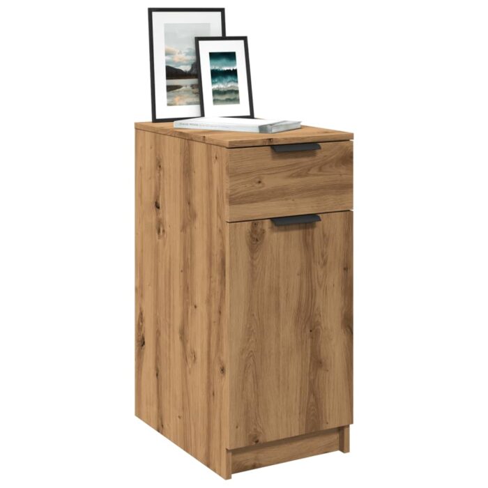 Armoire de bureau chêne artisanal 33x50x75 cm bois d'ingénierie – Image 1
