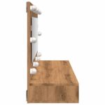 Armoire à miroir avec LED chêne artisanal 90x31,5x62 cm – Image 4