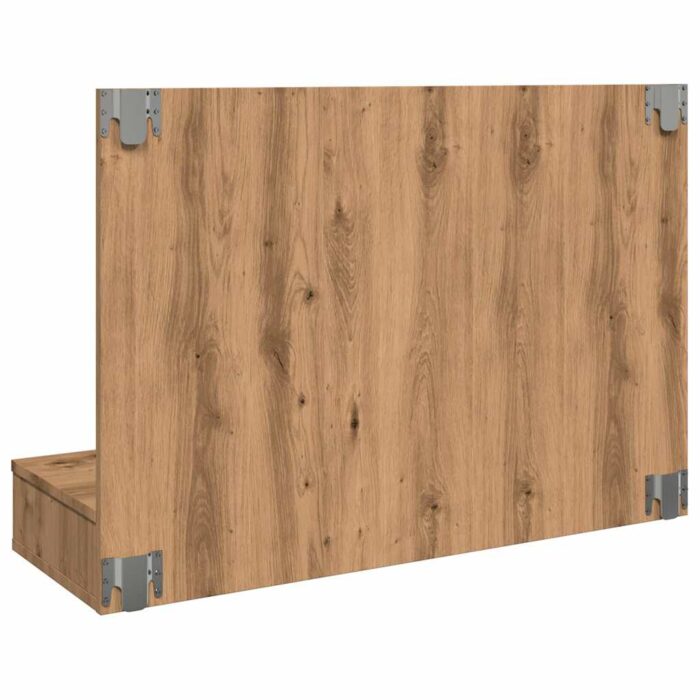 Armoire à miroir avec LED chêne artisanal 90x31,5x62 cm – Image 5