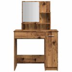 Coiffeuse avec miroir vieux bois 86,5x35x136 cm – Image 2