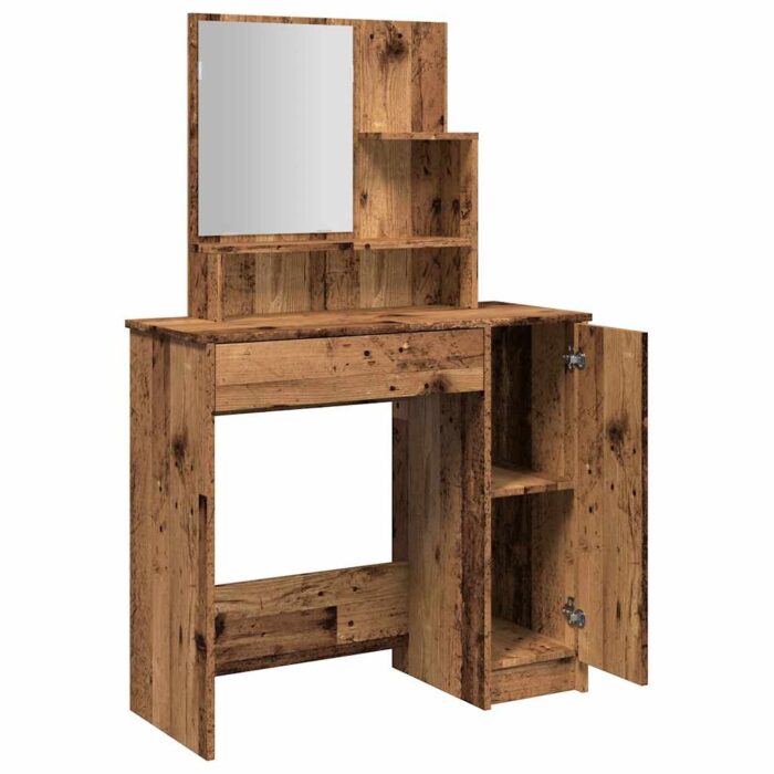 Coiffeuse avec miroir vieux bois 86,5x35x136 cm – Image 5