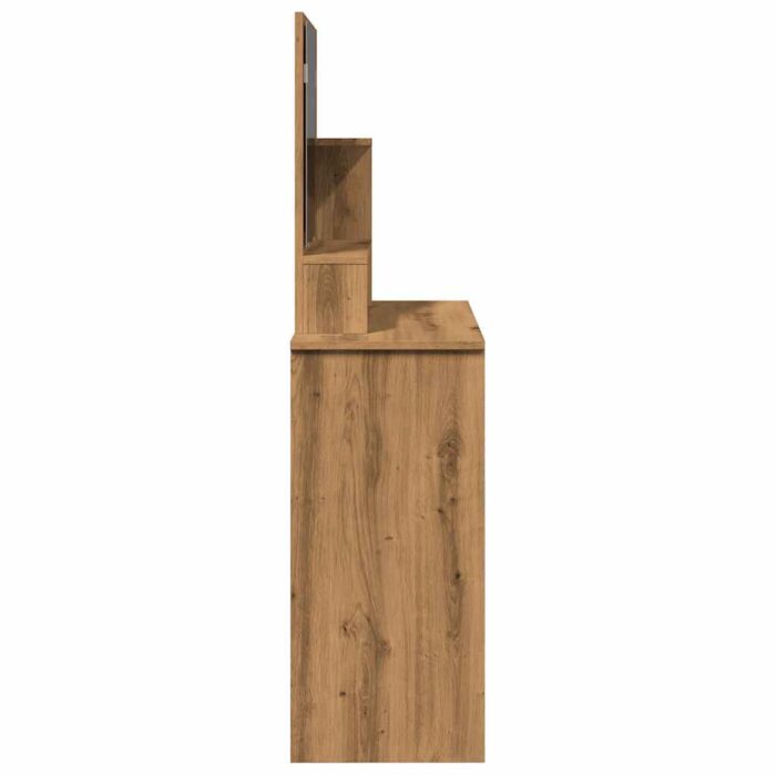 Coiffeuse avec miroir chêne artisanal 86,5x35x136 cm – Image 3