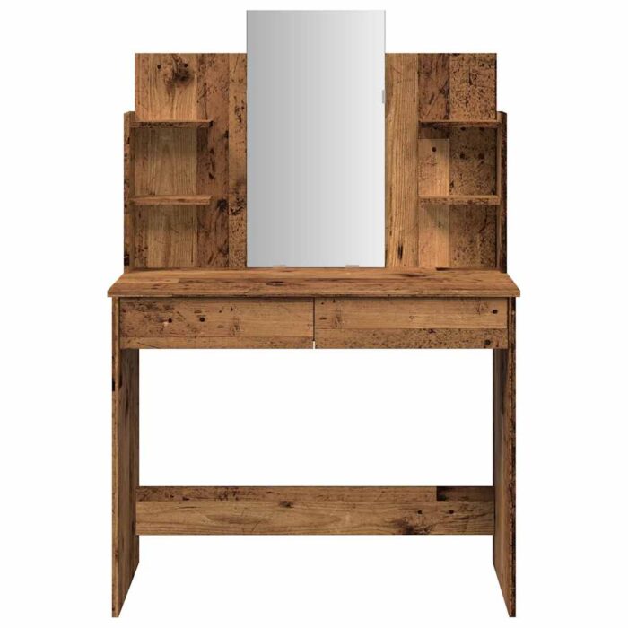 Coiffeuse avec miroir vieux bois 96x39x142 cm – Image 2