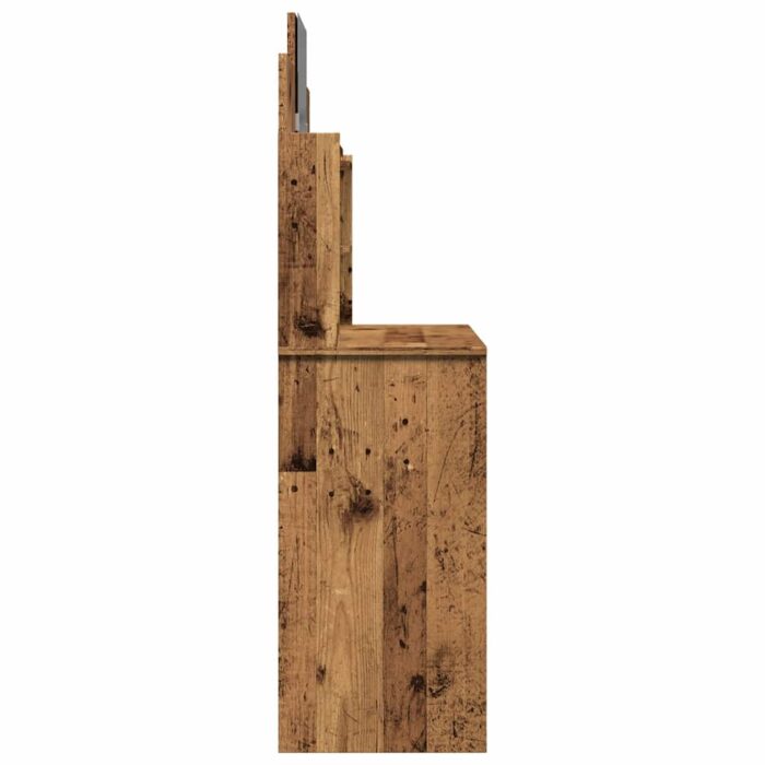 Coiffeuse avec miroir vieux bois 96x39x142 cm – Image 3