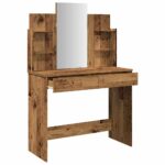 Coiffeuse avec miroir vieux bois 96x39x142 cm – Image 5