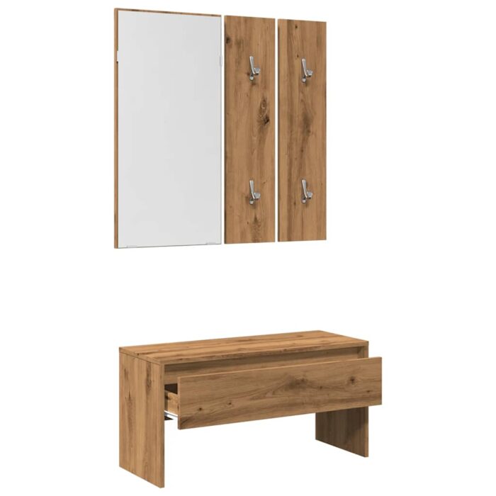 Ensemble de meubles de couloir chêne artisanal bois ingénierie – Image 3