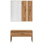 Ensemble de meubles de couloir chêne artisanal bois ingénierie – Image 4
