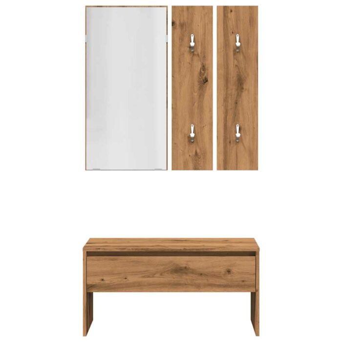 Ensemble de meubles de couloir chêne artisanal bois ingénierie – Image 4