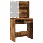Coiffeuse avec LED vieux bois 74,5x40x141 cm – Image 6