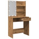 Coiffeuse avec LED chêne artisanal 74,5x40x141 cm – Image 7