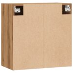 Armoire murale chêne artisanal 60x31x60 cm bois d'ingénierie – Image 5