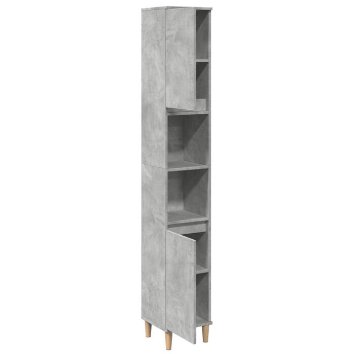 Armoire de salle de bain gris béton 30x30x190 cm – Image 3