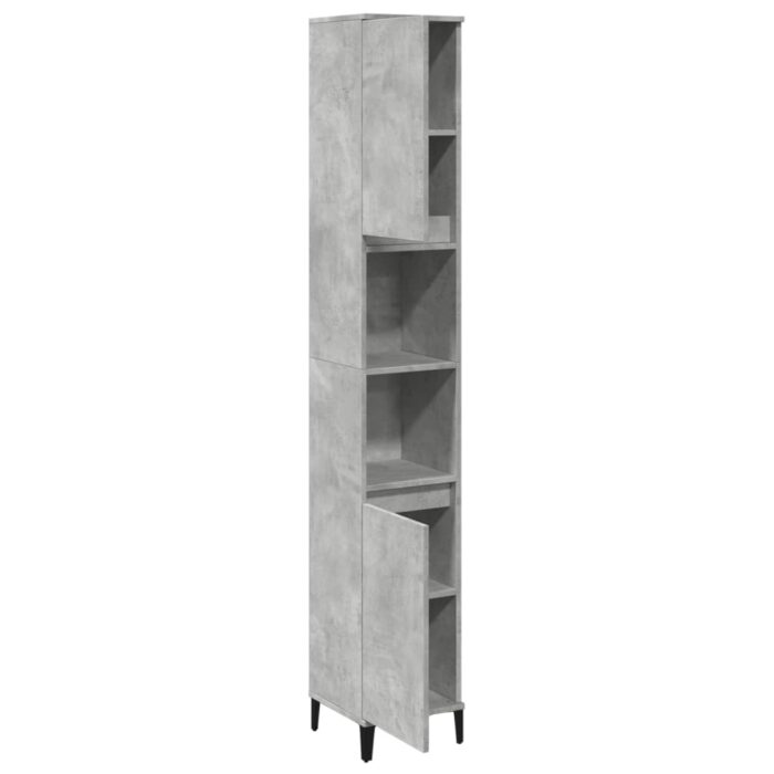 Armoire de salle de bain gris béton 30x30x190 cm – Image 2