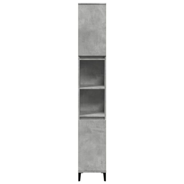 Armoire de salle de bain gris béton 30x30x190 cm – Image 3