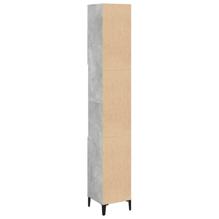 Armoire de salle de bain gris béton 30x30x190 cm – Image 5