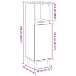 Armoire de salle de bain gris béton 30x30x100 cm – Image 9