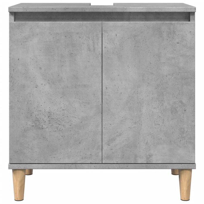 Meuble de lavabo gris béton 58x33x60 cm bois d'ingénierie – Image 2