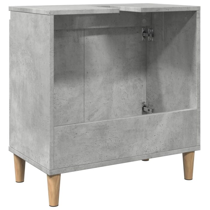 Meuble de lavabo gris béton 58x33x60 cm bois d'ingénierie – Image 5