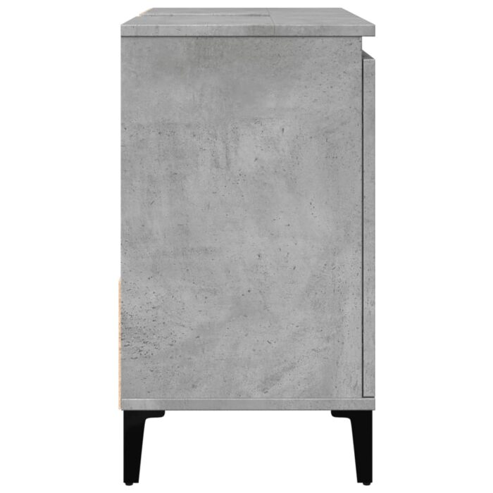 Armoire d'évier gris béton 65x33x60 cm bois d'ingénierie – Image 4