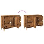 Armoire d'évier vieux bois 80x33x60 cm bois d'ingénierie – Image 6