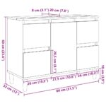 Armoire d'évier vieux bois 80x33x60 cm bois d'ingénierie – Image 8