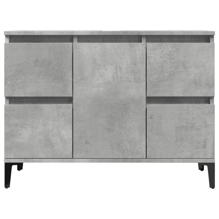 Meuble d'évier gris béton 80x33x60 cm bois d'ingénierie – Image 2