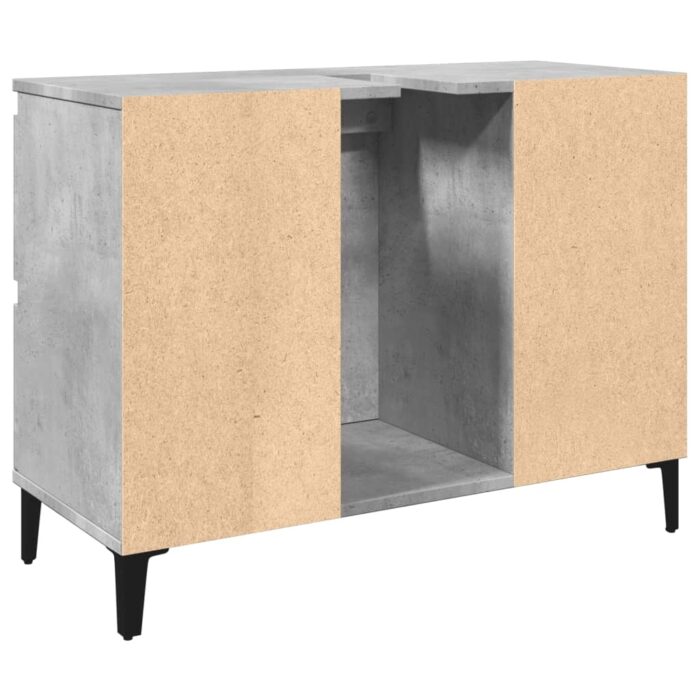 Meuble d'évier gris béton 80x33x60 cm bois d'ingénierie – Image 5