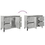 Meuble d'évier gris béton 80x33x60 cm bois d'ingénierie – Image 6