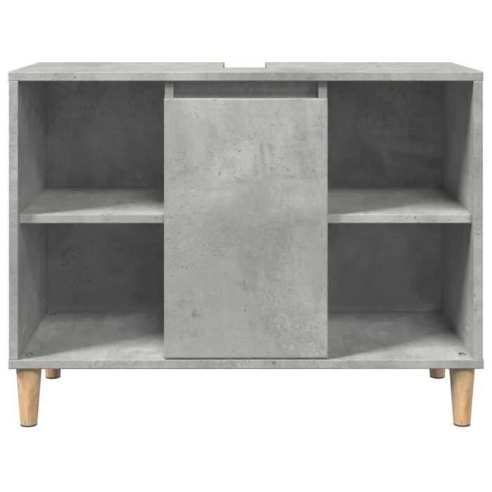 Armoire salle de bain gris béton 80x33x60cm bois d'ingénierie – Image 3