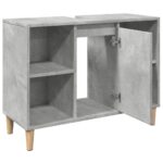 Armoire salle de bain gris béton 80x33x60cm bois d'ingénierie – Image 4