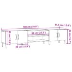 Meuble TV vieux bois 180x31,5x40 cm bois d'ingénierie – Image 8