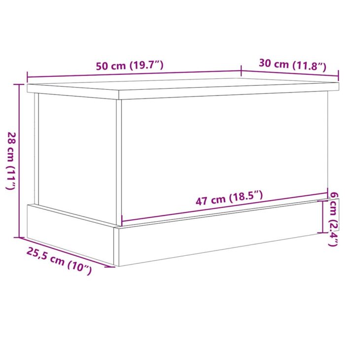 Boîtes de rangement vieux bois 30x50x28 cm bois d'ingénierie – Image 10