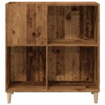 Armoire à disques vieux bois 84,5x38x89 cm bois d'ingénierie – Image 2