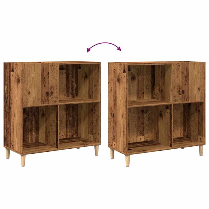 Armoire à disques vieux bois 84,5x38x89 cm bois d'ingénierie – Image 5