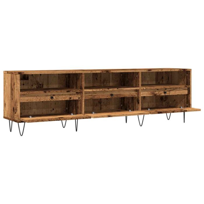 Meuble TV vieux bois 150x30x44,5 cm bois d'ingénierie – Image 3