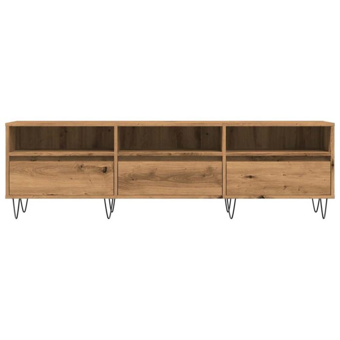 Meuble TV chêne artisanal 150x30x44,5 cm bois d'ingénierie – Image 2