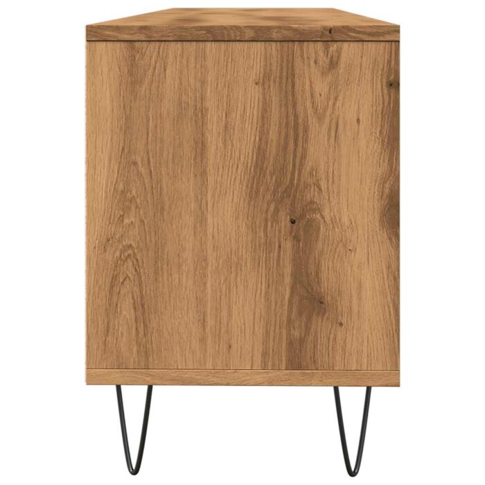 Meuble TV chêne artisanal 150x30x44,5 cm bois d'ingénierie – Image 4
