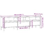 Meuble TV vieux bois 150x30x44,5 cm bois d'ingénierie – Image 8