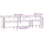 Meuble TV vieux bois 150x30x44,5 cm bois d'ingénierie – Image 8