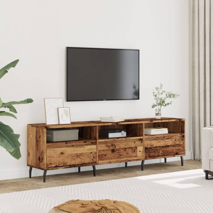 Meuble TV vieux bois 150x30x44,5 cm bois d'ingénierie – Image 1