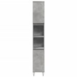 Armoire de salle de bain gris béton 30x30x190 cm – Image 2