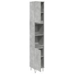Armoire de salle de bain gris béton 30x30x190 cm – Image 5