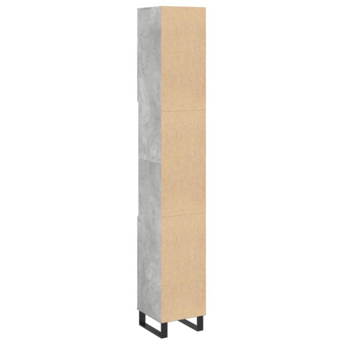 Armoire de salle de bain gris béton 30x30x190 cm – Image 4