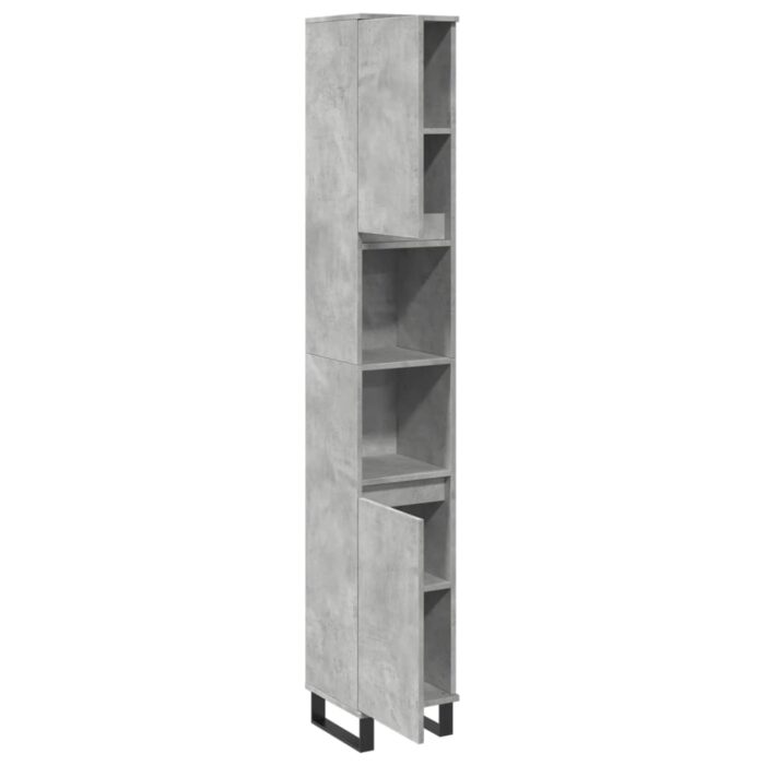 Armoire de salle de bain gris béton 30x30x190 cm – Image 5