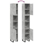 Armoire de salle de bain gris béton 30x30x190 cm – Image 6